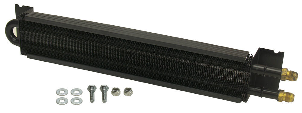 DERALE Frame Rail Cooler 17 Inch with Aluminum Copper Construction and Black Powder Coat Finish, 6 AN Male Inlet and Outlet