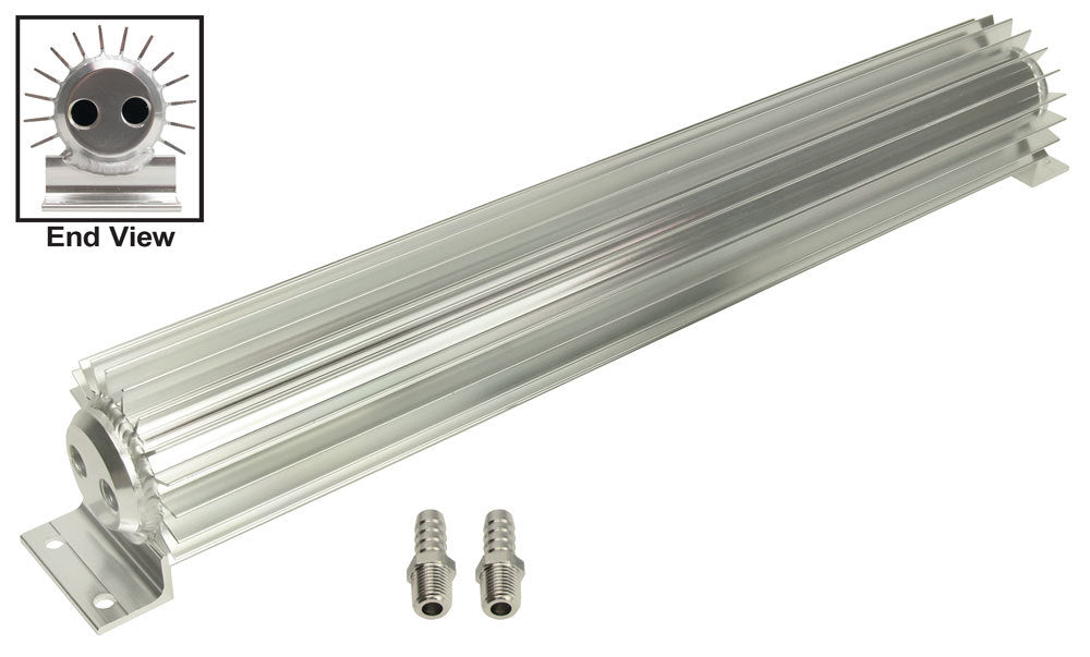 Derale 13262 Heat Sink Cooler, 20.25 Inch Length, Aluminum Finish with 1/4 Inch NPT Female Inlet and Outlet