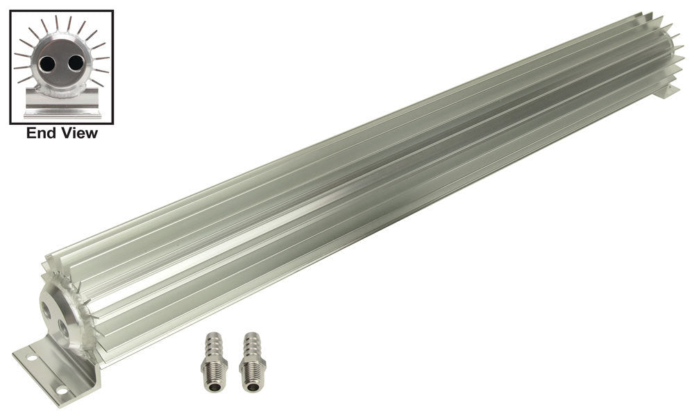 Derale Dual-Pass Heat Sink Cooler Kit 26.25 x 2.188 x 3.25 Inches with Aluminum Finish and 1/4 Inch NPT Inlet/Outlet