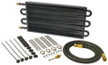 Derale 13303 18K Heavy Duty Transmission Cooler with Tube Type Design, 17.5 x 7.625 Inches, Aluminum and Copper Construction, Black Powder Coat Finish