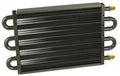 Derale Tube & Fin Cooler 13316 with 13.5 Inch Length and 7.625 Inch Width, Aluminum Black Powder Coat, 6 AN Male Inlet and Outlet