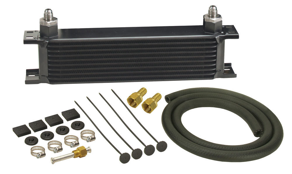 Derale Transmission Cooler 13401, 13 x 4.438 x 2 Inches Plate Type with Black Powder Coat Finish
