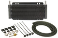 Derale Plate & Fin Transmission Cooler Kit 11/32 Inch Hose Barb Fittings, Aluminum Black Powder Coat