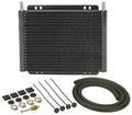 Derale 13503 19-Row Plate and Fin Transmission Cooler, 11 x 9.25 x 0.875 Inches, Aluminum with Black Powder Coat Finish