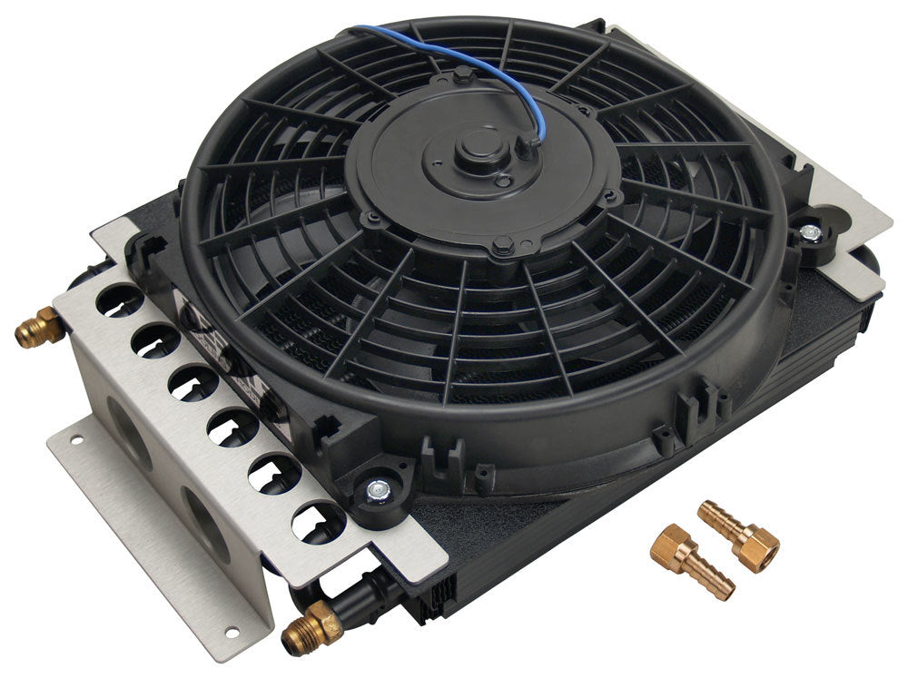 DERALE Electra-Cool Transmission Oil Cooler Part Number 13700, 15.75 x 11.5 Inch Tube Type with Black Powder Coat Finish
