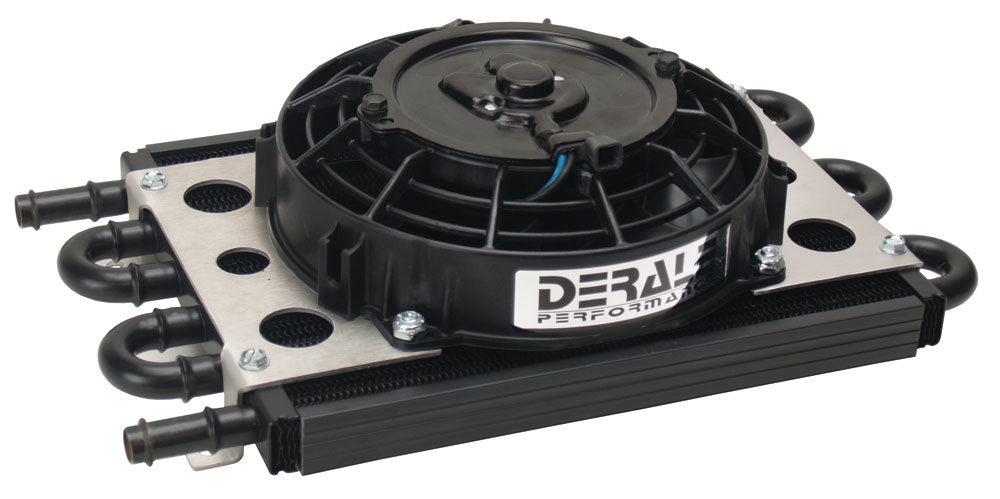 Derale 13730 6 Pass Econo-Cool Cooler with 11/32 Inch Inlets and Fan Assembly