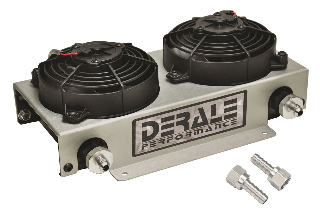 Derale 13740 Remote Oil Cooler with Fan, 13 x 7.375 x 4.875 Inches, Plate Type, Black Powder Coat, Aluminum, Universal Fit