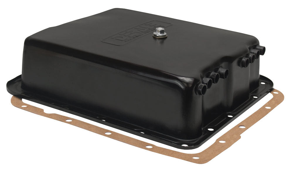 Derale 14204 Black Transmission Pan for GM 700R4 and 4L60E with Deep Sump Design
