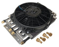 Derale 15220 Dual Circuit Oil Cooler with Fan for Universal Vehicles, 15.75 x 11.5 x 4 Inches, 4/4 Pass Tube Type with 8 AN Male Fittings