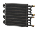 Derale 15301 Dual Circuit Oil Cooler 8 & 8 Pass with 8AN Male Inlet and Outlet, Aluminum and Copper Construction, Black Powder Coat Finish
