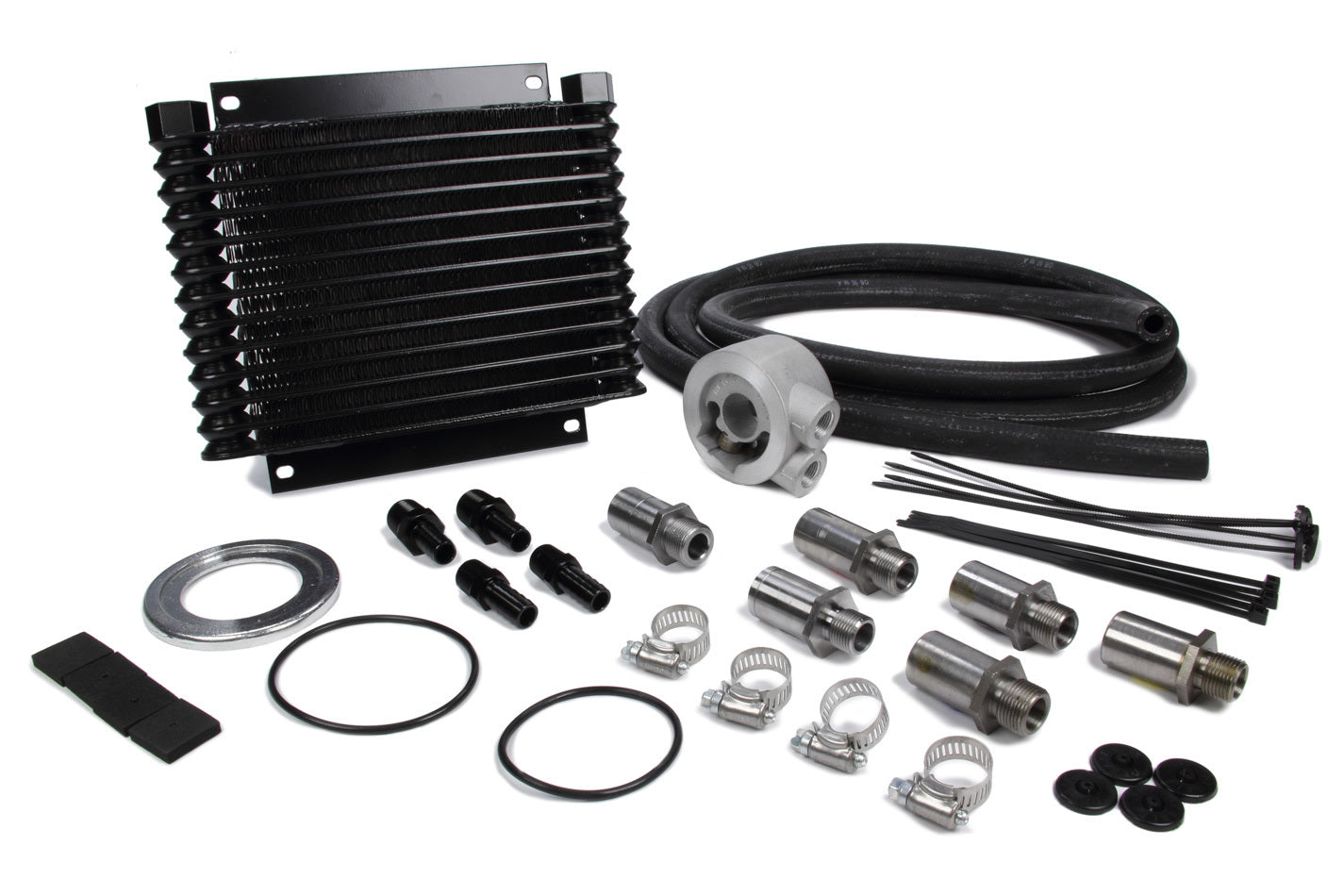 Derale 15405 Plate and Fin Engine Oil Cooler Kit with 10.125 x 8.875 Inch Aluminum Cooler and 1/2 Inch NPT Fittings