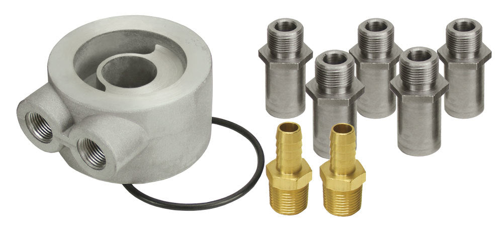 Derale 15735 Non-Thermostatic Sandwich Adapter Kit with 3/4-18 Inch Thread and NPT Female Ports
