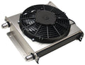 Derale 15876 Remote Oil Cooler with Fan, 13 x 14.88 Inches, Plate Type, Aluminum, Black Powder Coat, 12AN Inlet/Outlet with 10AN Female O-Ring Fittings