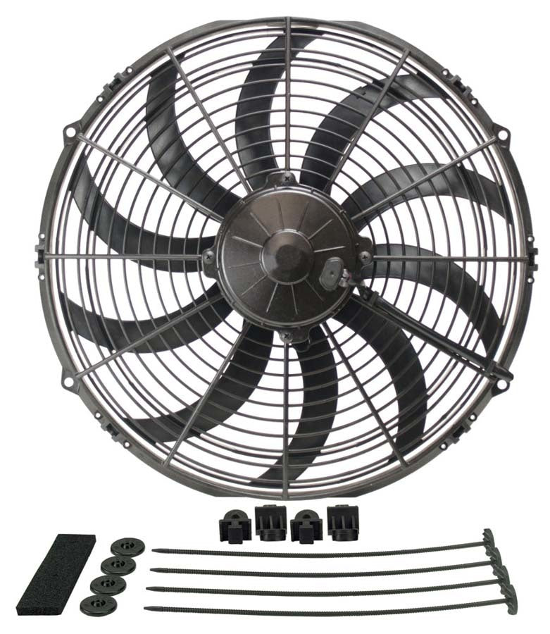 Derale 16114 14-Inch High Output Electric Cooling Fan with 1864 CFM Puller Blade Kit
