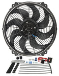 Derale 16516 16-Inch Tornado Electric Cooling Fan with 2175 CFM Airflow, Curved Blade, 12V Power, Includes Installation Kit