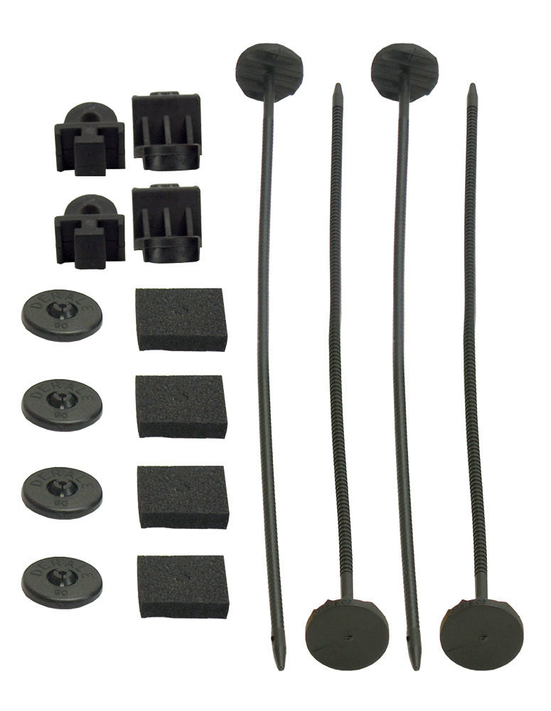 Derale 16744 Electric Fan Mount Kit with Nylon Push-Through Radiator Style - Black, Set of 4