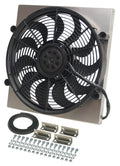 Derale 16816 Radiator Fan with Aluminum Shroud Assembly, 17 Inch Puller Fan, 2400 CFM, 12V, Curved Blade, Aluminum and Plastic Construction