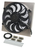 Derale 16818 Rad Fan with Aluminum Shroud Assembly, 17-Inch Pulled Blade, 2400 CFM, 12V, Curved Blade Design