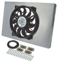 Derale 16827 RAD Fan with Aluminum Shroud Assembly, 14-Inch Puller Fan, 2100 CFM, 12V, Curved Blade
