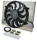 Derale 16828 Radiator Fan with Aluminum Shroud Assembly, 17 Inch Puller Fan, 2400 CFM, 12V Curved Blade