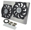 Derale Dual Radiator Fan with Aluminum Shroud Assembly, 12V, 12-Inch Dual Puller Fans, 4000 CFM Airflow