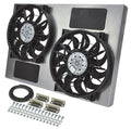 Derale 16837 Dual Radiator Fan with Aluminum Shroud Assembly, 12-inch Dual Puller Fans, 4000 CFM Airflow, Curved Blades, 12V