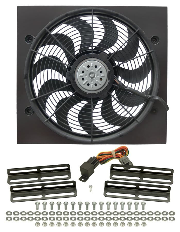 DERALE 16919 17-Inch High Output Radiator Fan Single 2-Speed Puller with 2400 CFM Airflow