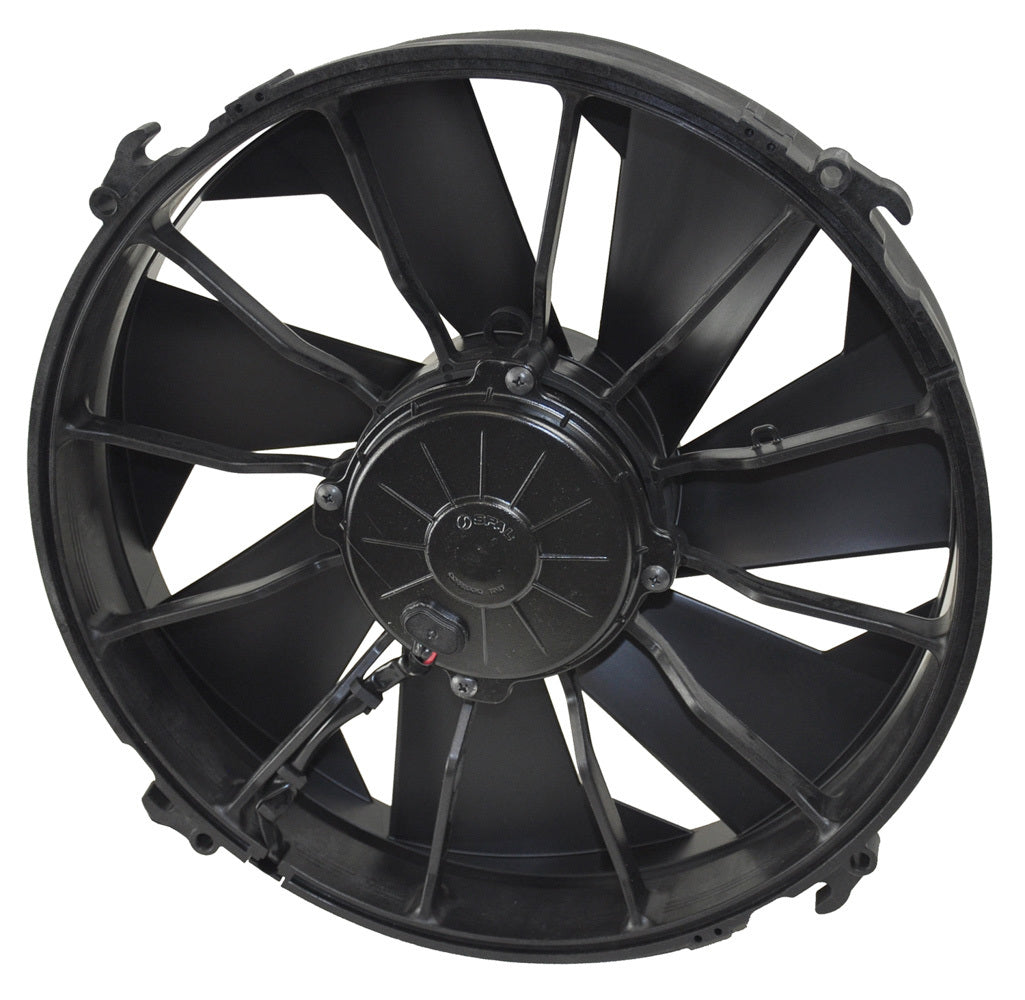 Derale 16924 12 Inch High-Output Electric Radiator Fan with 2000 CFM, Push/Pull, Curve Blade Design, 12V