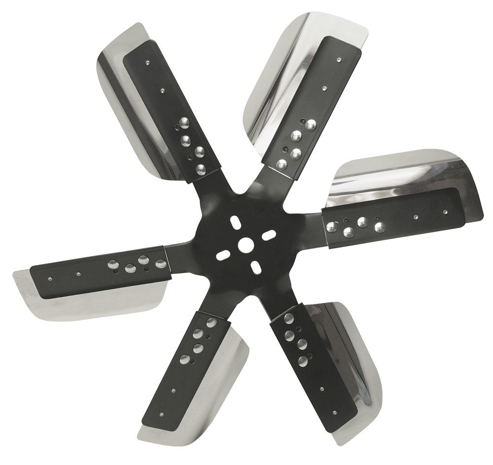 Derale 17019 19-Inch Heavy Duty Stainless Steel Flex Fan with Six Blades and Black Powder Coat Finish