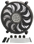 Derale 18214 14-Inch High Output Electric Cooling Fan Kit with Curved Blades and 2100 CFM for Automotive Cooling