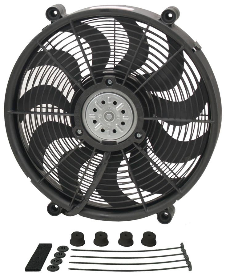 Derale 18217 17-Inch High Output Electric Cooling Fan Kit with Curved Blades and 2400 CFM Airflow