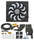 Derale 20161 Electric Cooling Fan Kit for Jeep Wrangler YJ and TJ, 17-Inch Puller Fan, 2400 CFM, 12V, Curved Blade, Steel Shroud