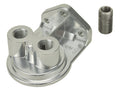 Derale 25044 Remote Oil Filter Mount with Ports Up, 1/4 Inch NPT Female, 3/4-16 Inch Center Thread, Aluminum Polished Finish