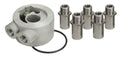 Derale Thermostatic Sandwich Adapter 3/8 in NPT Female Inlet and Outlet Aluminum Oil Cooler Adapter Kit