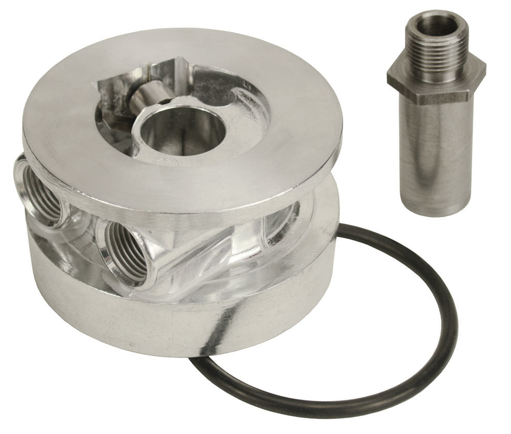 Derale 25720 Engine Oil Cooler Sandwich Adapter with Thermostatic Control and Aluminum Construction