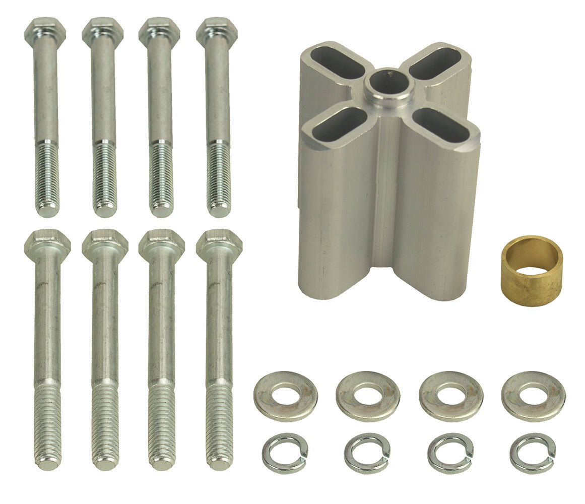 Derale Fan Spacer 31550, 2.5-Inch Thick Aluminum Spacer with Bushing and Hardware for Chevy and Ford V8 Engines