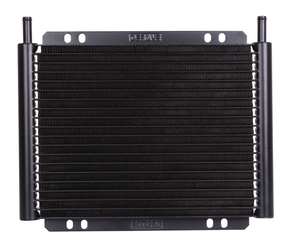 Derale 33503 21-Row Plate and Fin Transmission Fluid Cooler, 11 x 9.25 x 0.875 Inches, Aluminum with Black Powder Coat Finish