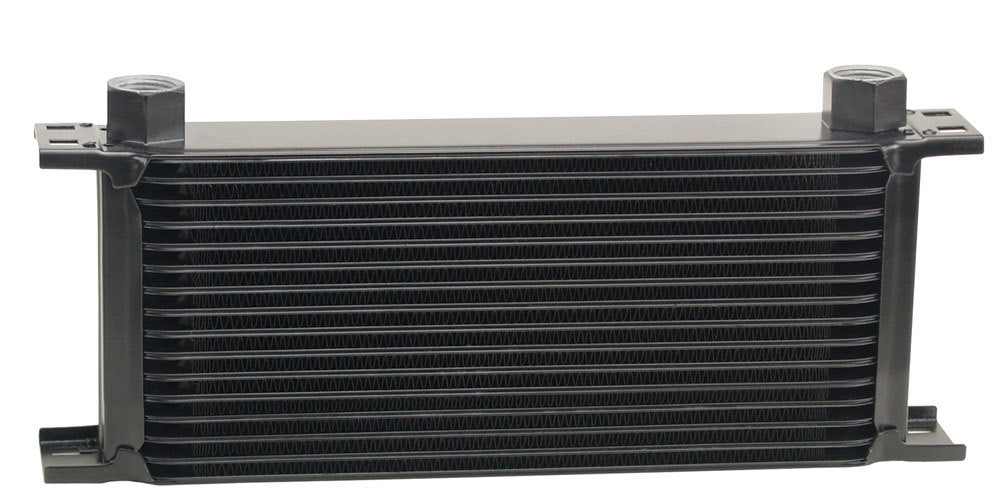Derale 51678 Stack Plate Cooler 16 Row with 13 x 5.563 x 2 Inch Aluminum Black Powder Coat Finish
