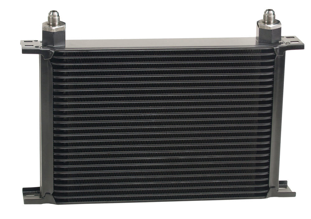 Derale 52506 25 Row Core Trans/Oil Cooler with 7 Inch Height and 6AN Inlets, Aluminum Black Powder Coat