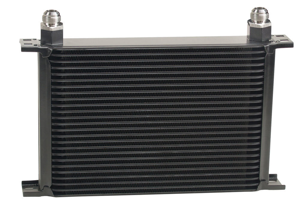 Derale 52510 25-Row Core Transmission and Oil Cooler with 10 AN Inlets, 7 Inch Tall, Aluminum, Black Powder Coat