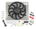 Derale PWM Single Radiator Fan with Aluminum Shroud Assembly, 17 Inch Pulled Fan, 2400 CFM, 12V, Curved Blade