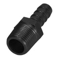 DERALE 98101 Straight Hose Barb Fitting 3/8 Inch NPT Male to 3/8 Inch Hose Barb Aluminum Black Anodized