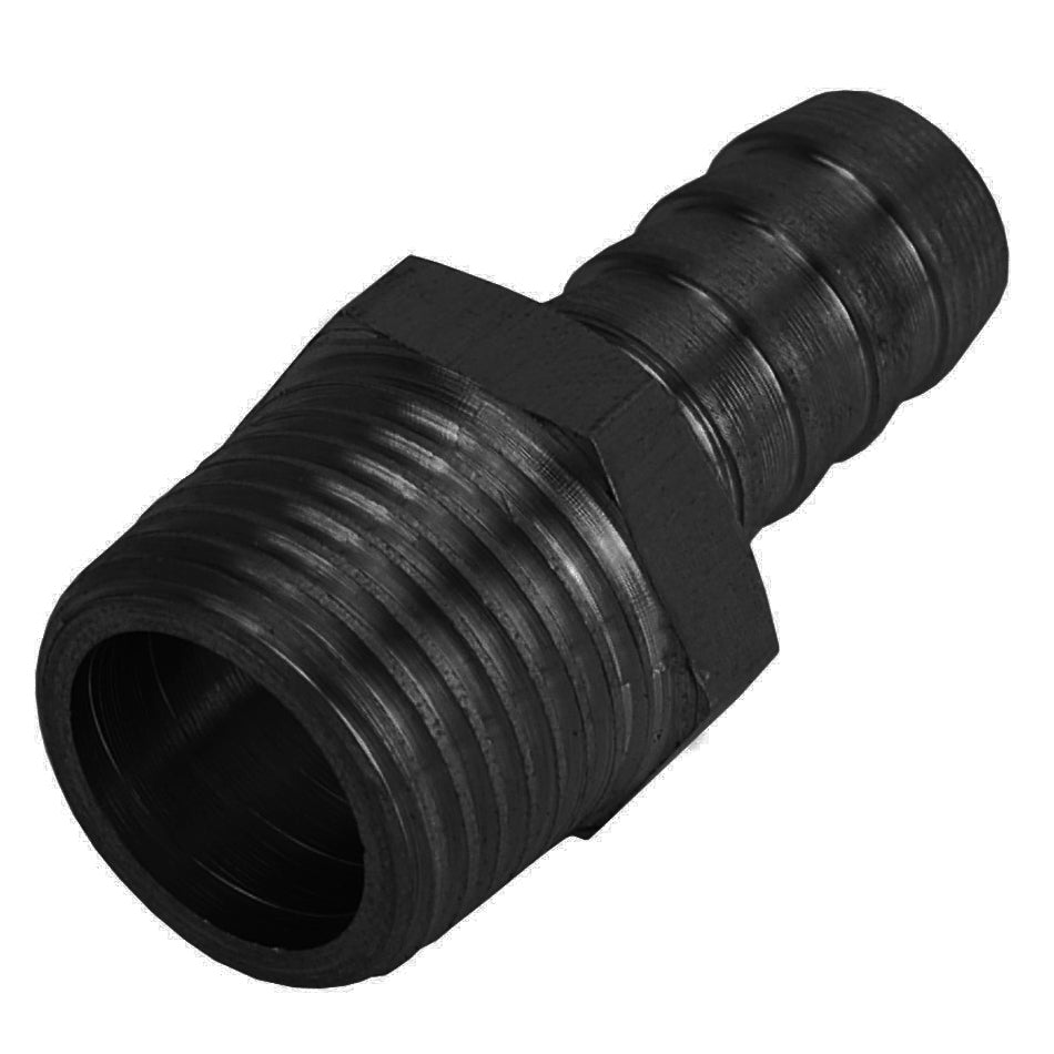 Derale 98103 Aluminum Straight Hose Barb Fitting for 1/2 Inch NPT Male to 1/2 Inch Hose Connection