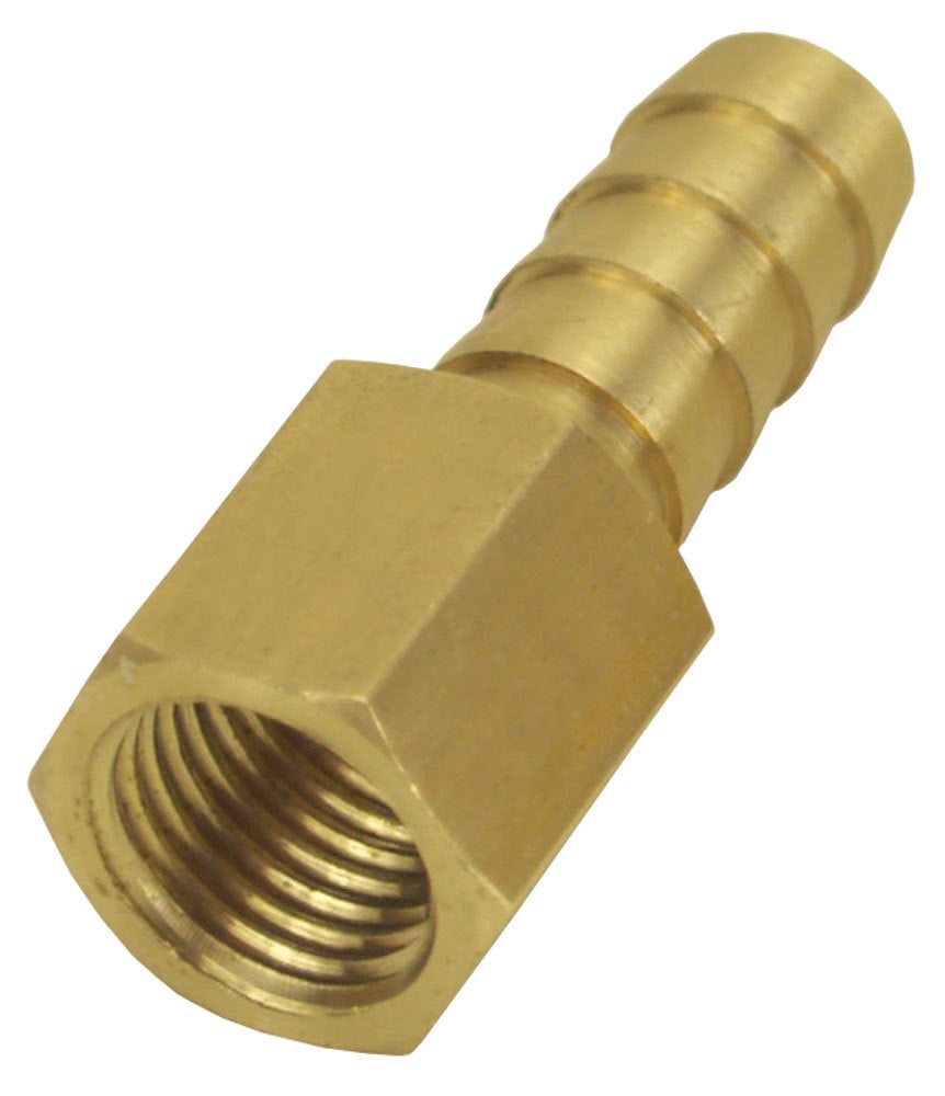 DERALE 98104 Straight Hose Barb Fitting 1/4 Inch NPT Female to 3/8 Inch Hose Barb Brass