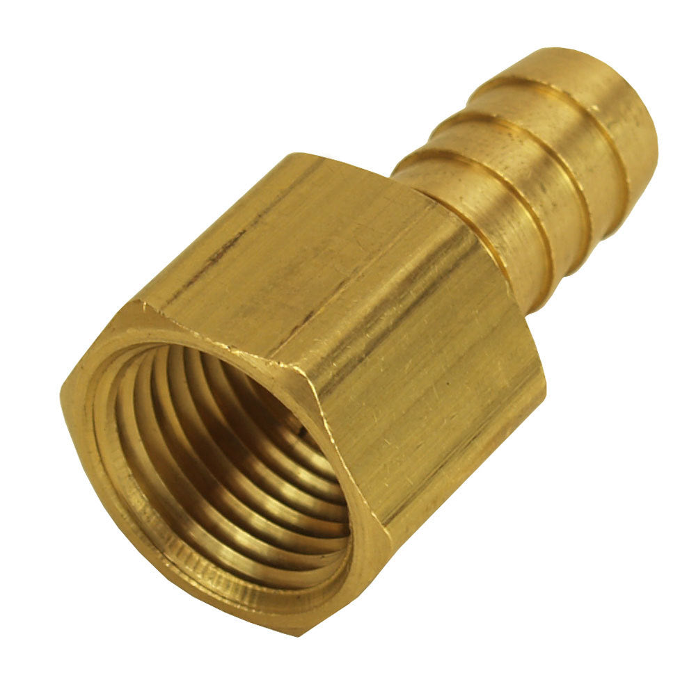 Deraile 98106 Brass Straight Hose Barb Fitting 1/2 Inch NPT Female to 1/2 Inch Hose