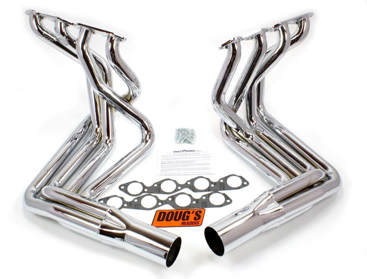 Doug's Headers D381-C BBC Side Mount Headers for Chevrolet Corvette 1963-1982, Chrome Finish, 2.125 Inch Primary, 4 Inch Collector