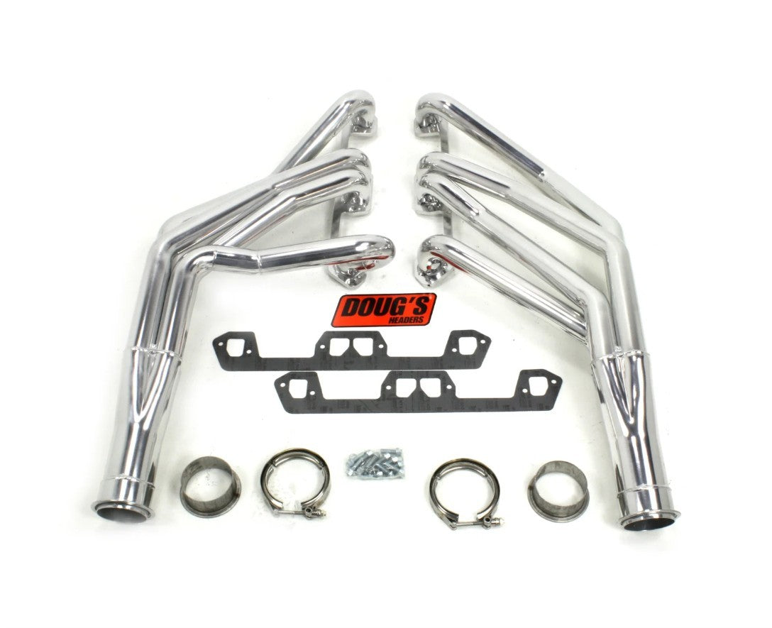 Doug's Headers D454 Long Tube Headers for Mopar A-Body 1964-66 with 1.75 Inch Primary and 3 Inch Collector, Steel with Silver Ceramic Finish