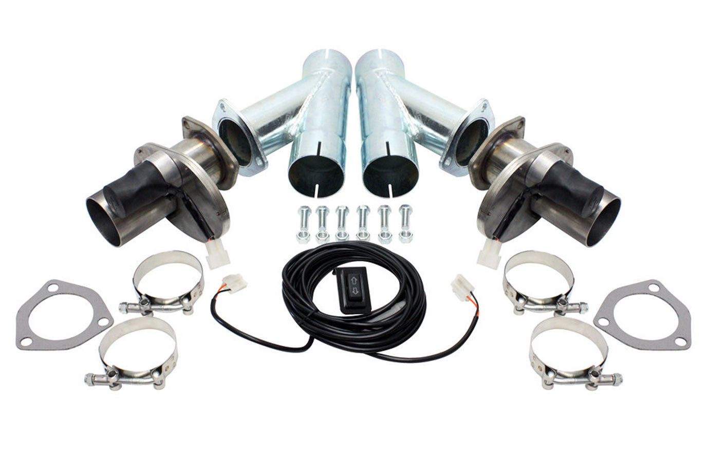 Doug's Headers DEC250AK 2.5 Inch Electric Exhaust Cutout Kit with Clamp-On Dual Design