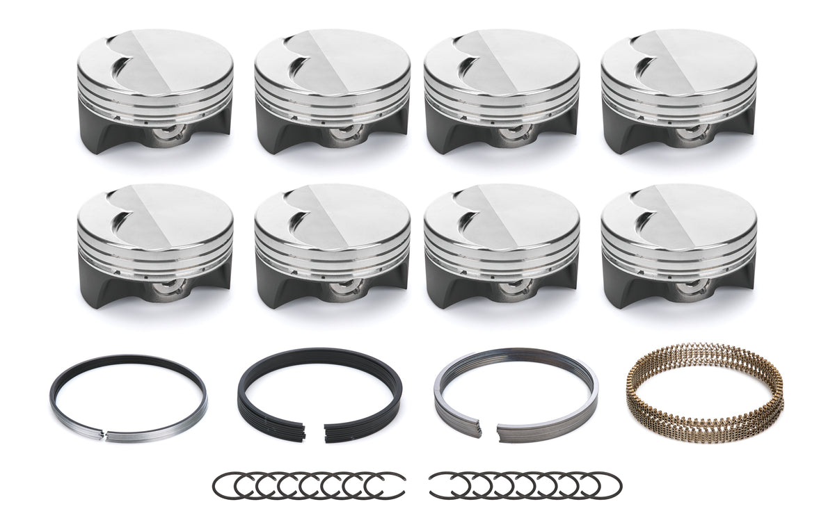 Diamond Racing Products LSX FT Piston Set, 4.125 Inch Bore, Forged Flat Top, 12-Degree, GM LS-Series