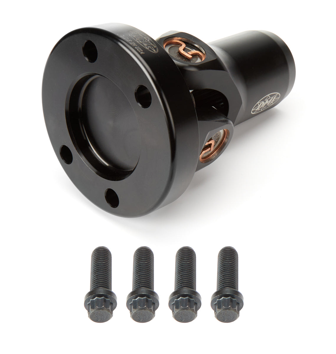 Diversified Machine SRC-2354-44 U-Joint Assembly for Heavy Duty Applications, 44 Spline to 4-Bolt Flange, Aluminum, Black Anodized Finish